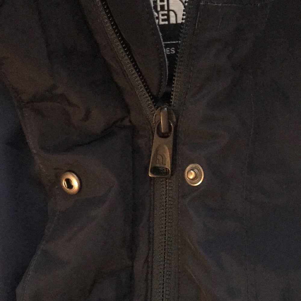 The North Face Down Filled Parka Hooded Coat Navy Blue A Line Size M - Picture 8 of 16